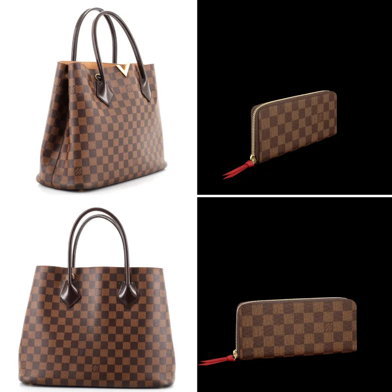 *NEW* Authentic Louis Vuitton Damier Ebene Handbag & Wallet Set image indicator(3)