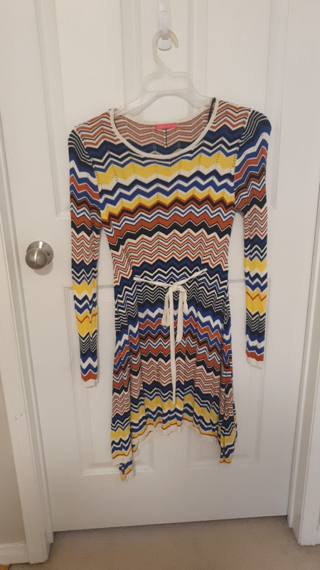 long top or Colorful Chevron Knit Dress