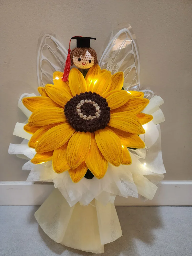 Handmade Giant Sunflower Graduation Bouquet thumbnail