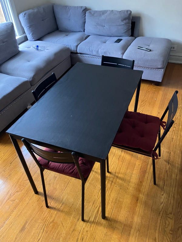 IKEA Black dining table  and 4  Chair