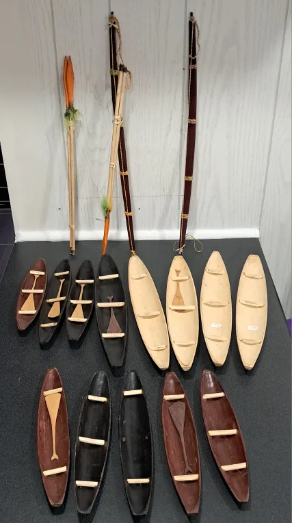 Decorative Miniature Canoe & Spear Set thumbnail