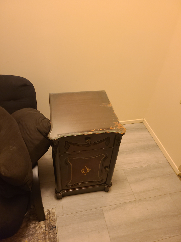 Vintage Wooden Nightstand with glass top - photo 2