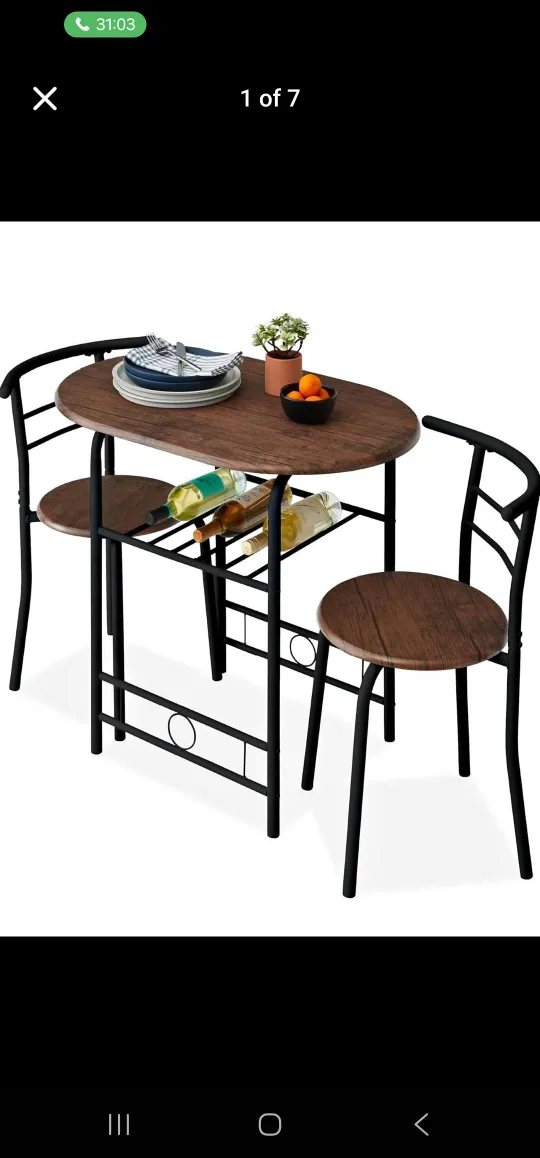 Dining, Desk, Game Table Set with 2 Chairs image indicator(3)