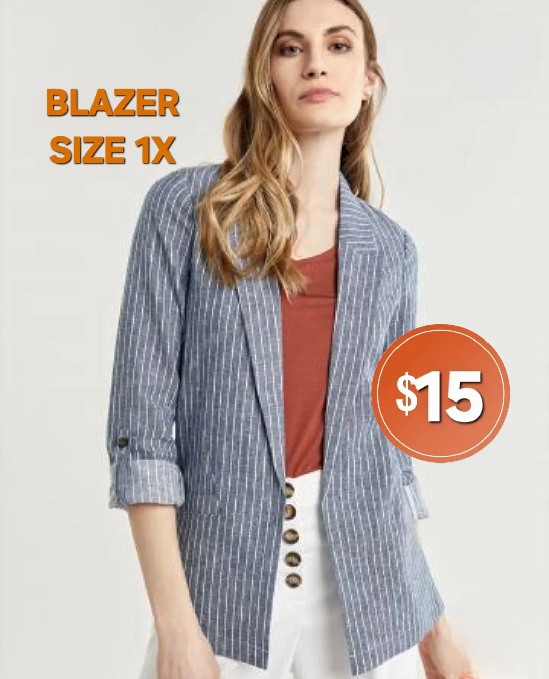 Striped Open Blazer  - NEW WITH NO TAGS thumbnail