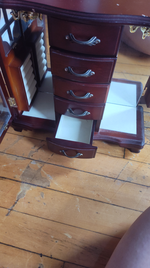 Jewelry Box Cabinet, Dark Brown Wood - photo 3