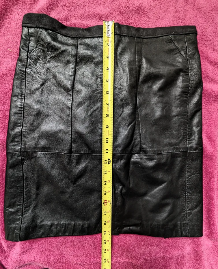 Black Natural Leather Skirt image indicator(5)