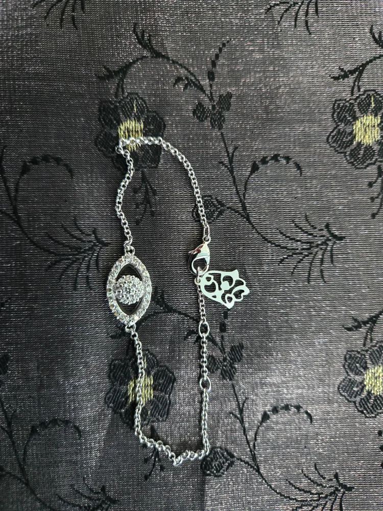 sterling silver evil eye bracelet thumbnail