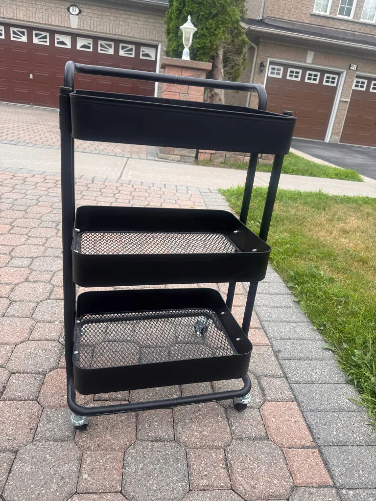 Black Rolling Cart - 3 Tier thumbnail
