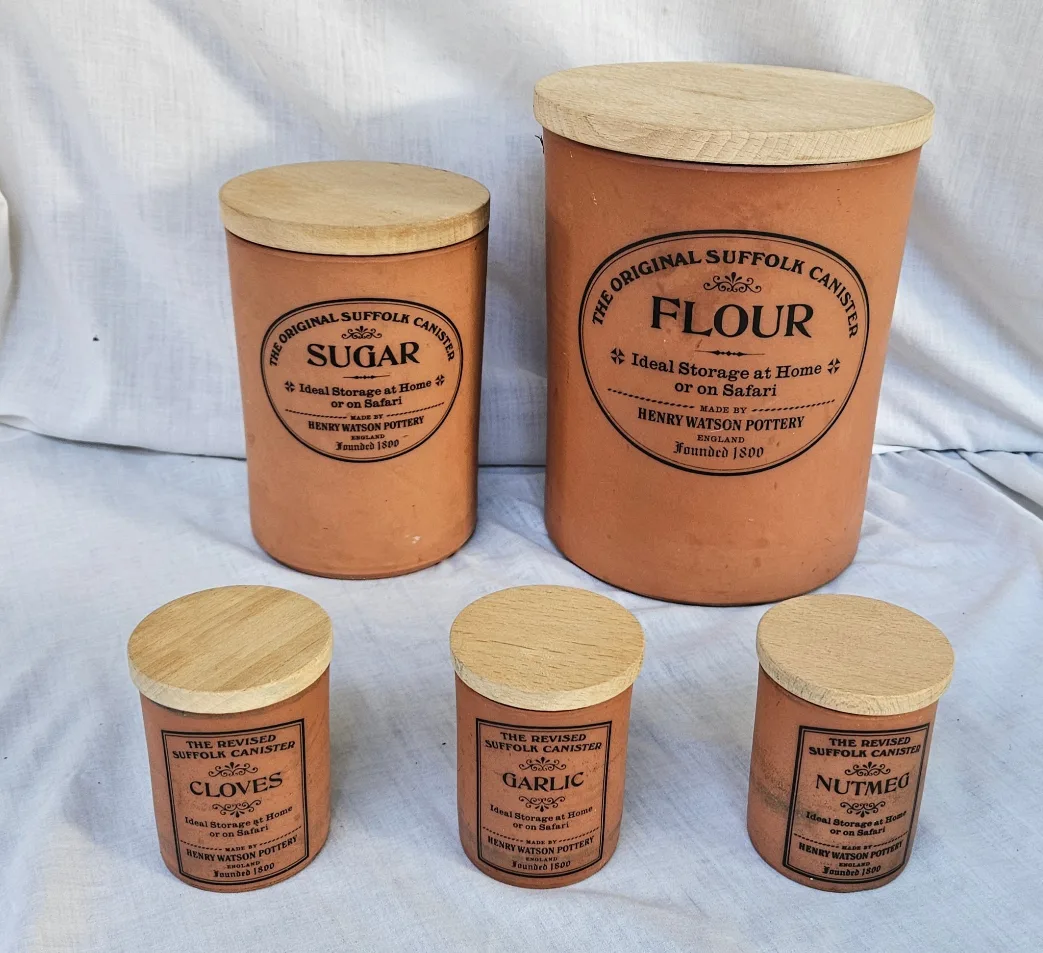 Henry Watson Pottery Terracotta Canister Suffolk Collection thumbnail