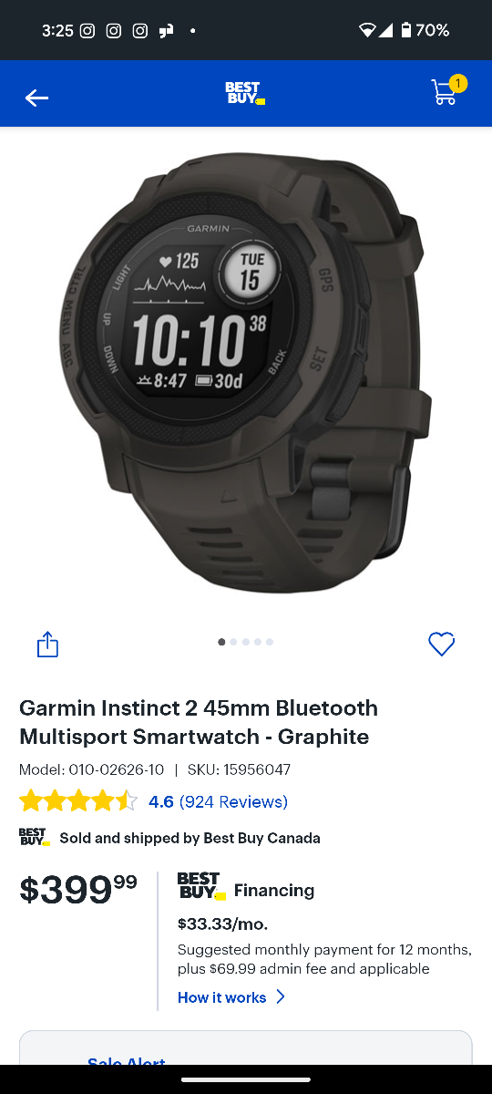 Garmin Instinct 2 Rugged GPS Smartwatch - Graphite - photo 4