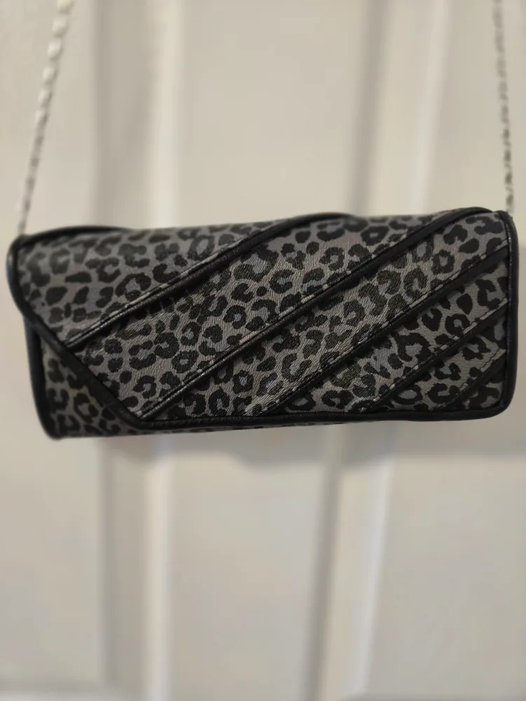 Leopard Print Clutch with Chain Strap thumbnail