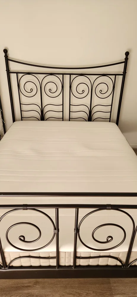 Black Metal Bed Frame with Mattress thumbnail