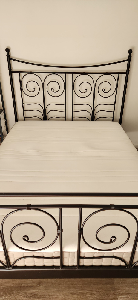 Black Metal Bed Frame with Mattress - photo 2