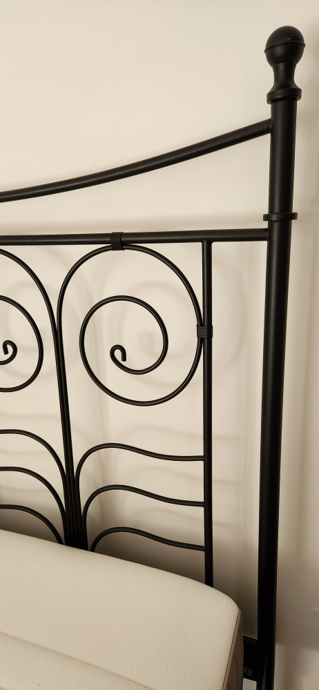 Black Metal Bed Frame with Mattress - photo 5