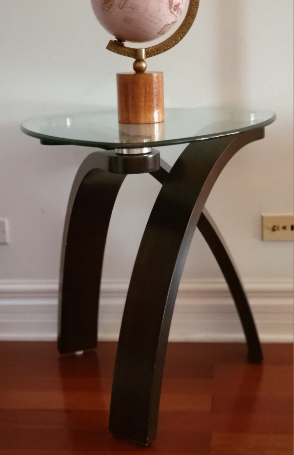 Glass Top Triangle table