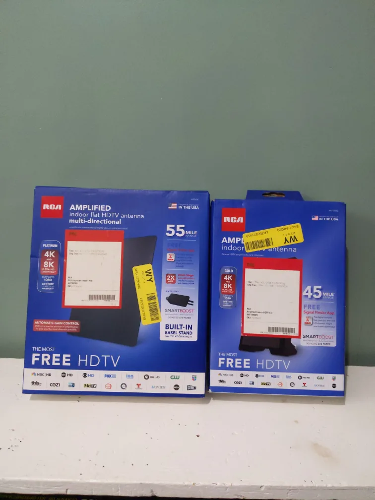RCA HDTV ANTENNAS – 55-MILE RANGE! FREE CHANNELS – $15 thumbnail