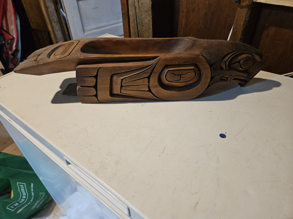 Hand Carved Wooden Eagle Sculpture