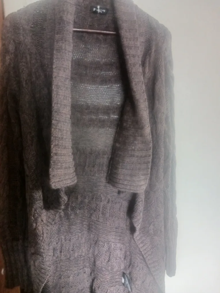 🥕🥕🥕🥕BeBe Parsley & Sage Brown Knit Cardigan - Size S thumbnail