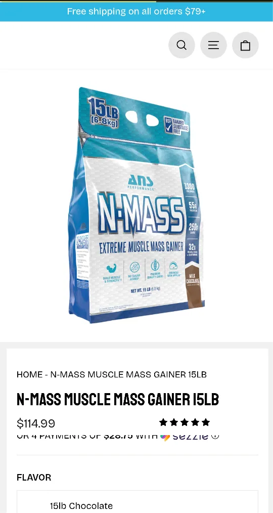 ANS N-MASS Extreme Muscle Mass Gainer 15lb image indicator(4)