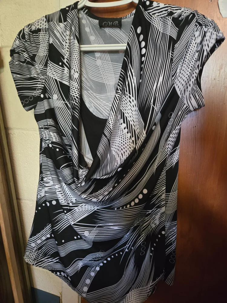 C.N.B Black & White Patterned Top thumbnail