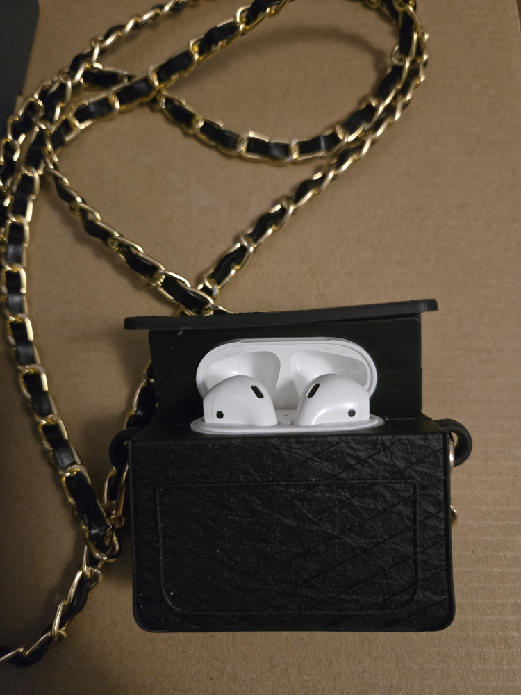 YSL Black AirPods Case with Chain - photo 2