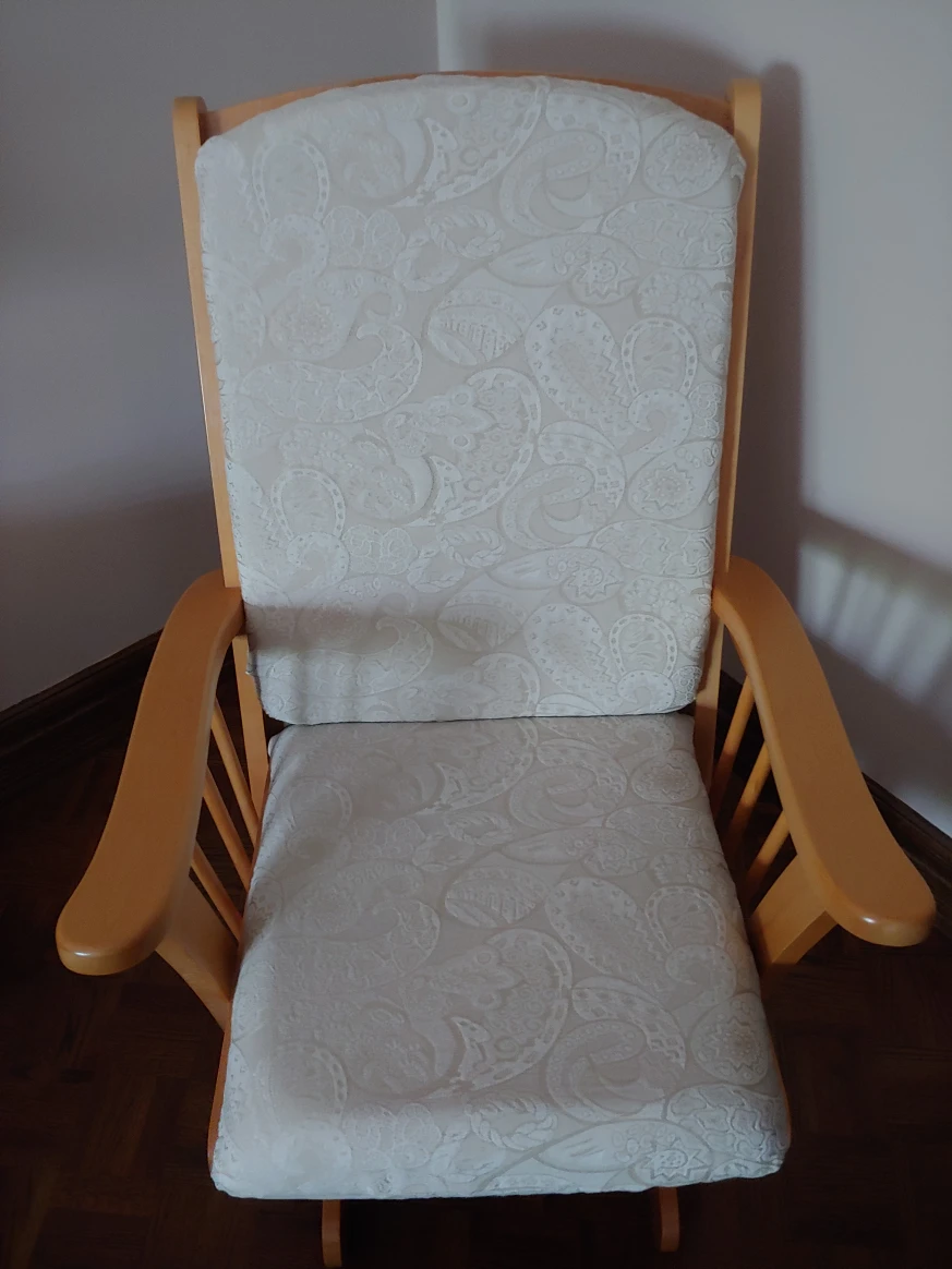 Wooden Rocking Chair with Cushions