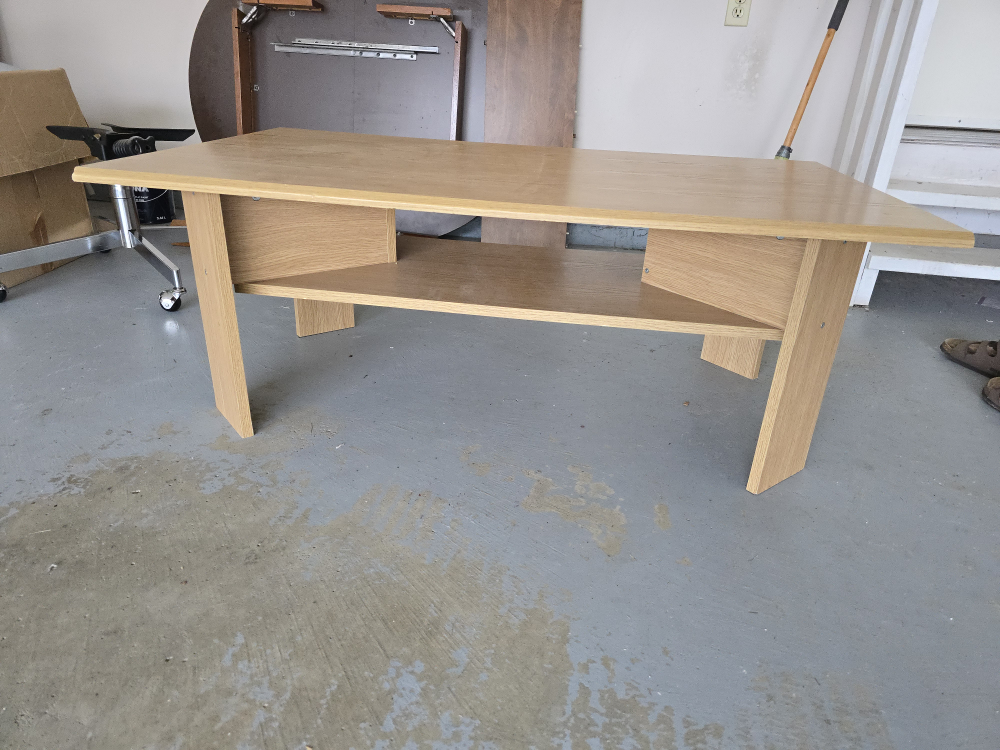Wooden Table with Shelf - photo 3