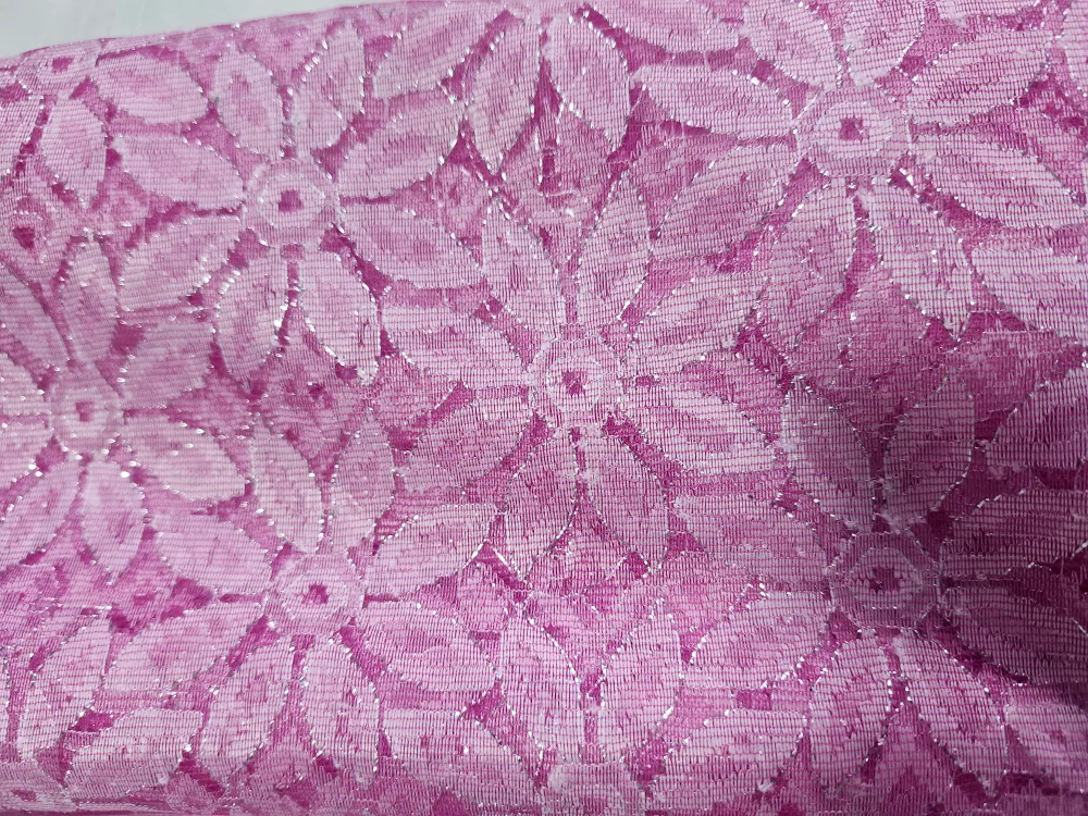 Pink Floral Lace  salwar Fabric image indicator(3)