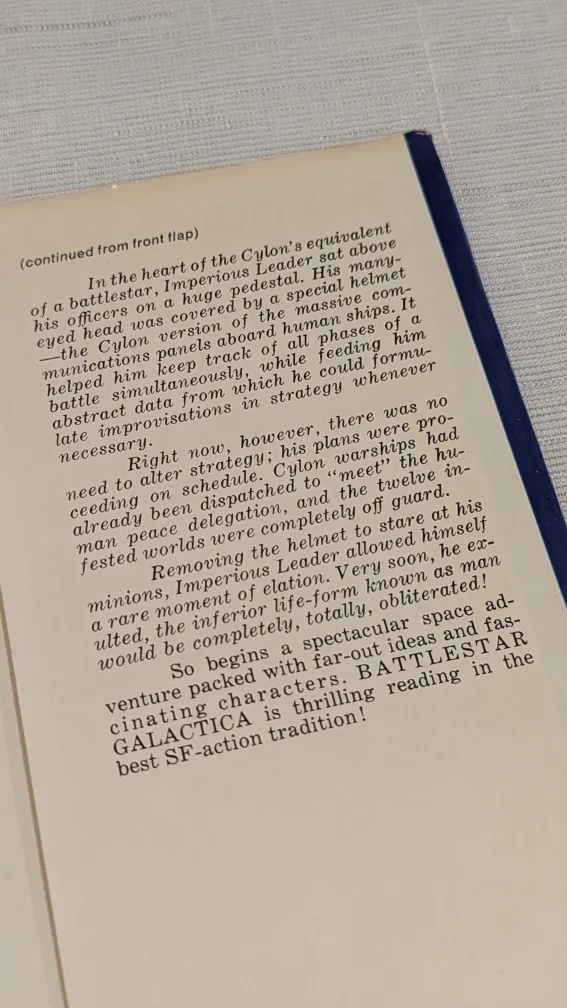 Battlestar Galactica 1st edition Hard Cover book 1978 image indicator(9)