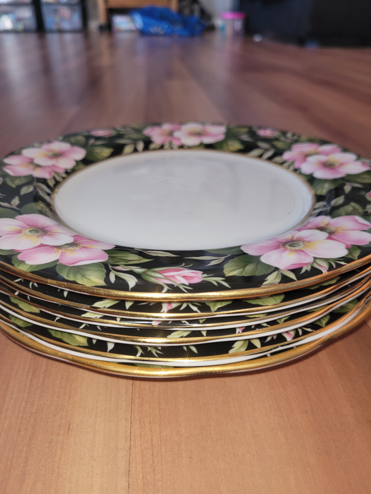 Set of 6 Floral Patterned Royal Albert Bone China Plates