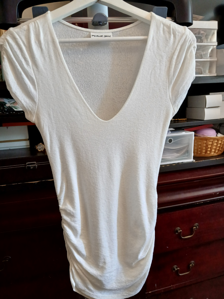 Michael Stars White V-Neck Top