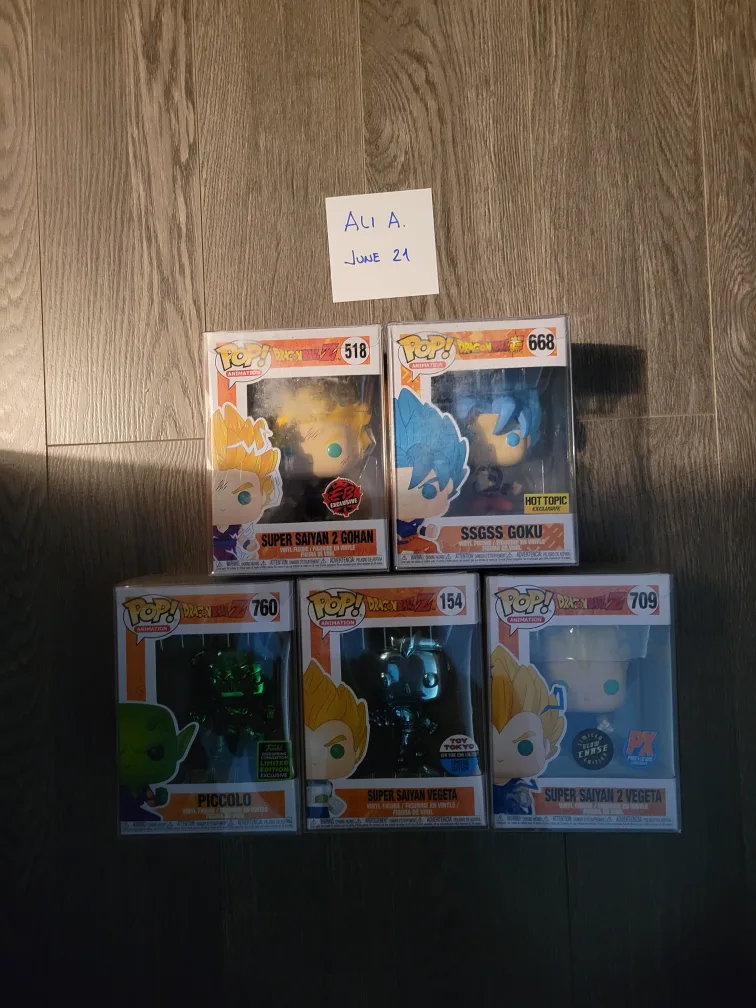 Dragon Ball Z Funko Pops - Gohan, Goku, Piccolo, Vegeta thumbnail