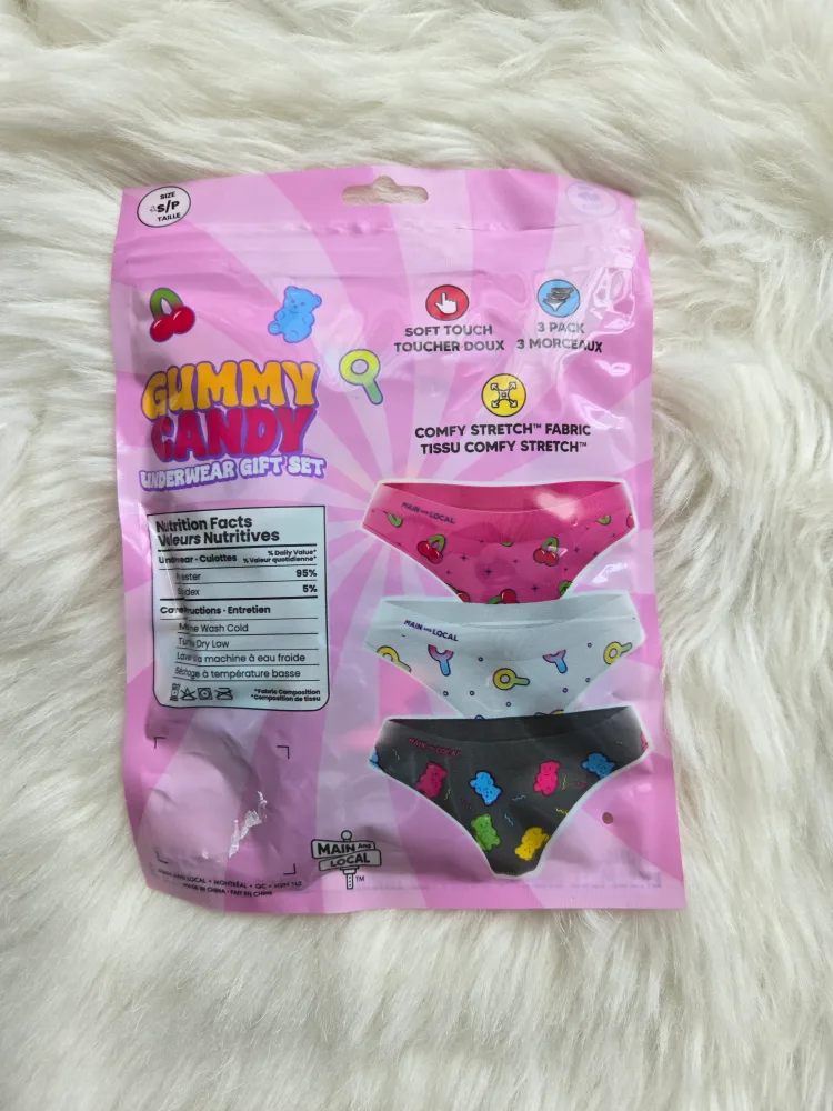 Gummy Candy Underwear Gift Set - 3 Pairs - Size S/P image indicator(2)