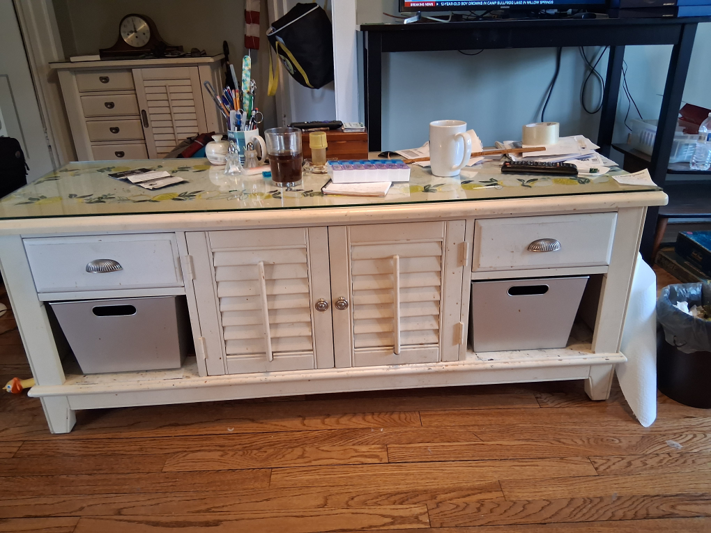White TV Stand with Storage