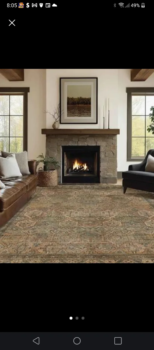 💚MACHINE WASHABLE, DISTRESSED 8 X 10 FEET LARGE AREA RUG! thumbnail