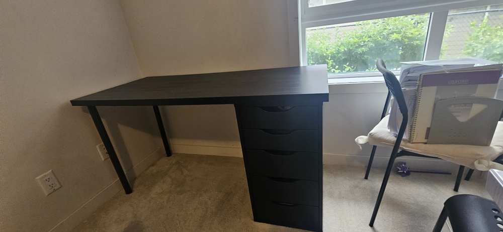 IKEA desk with drawers - black