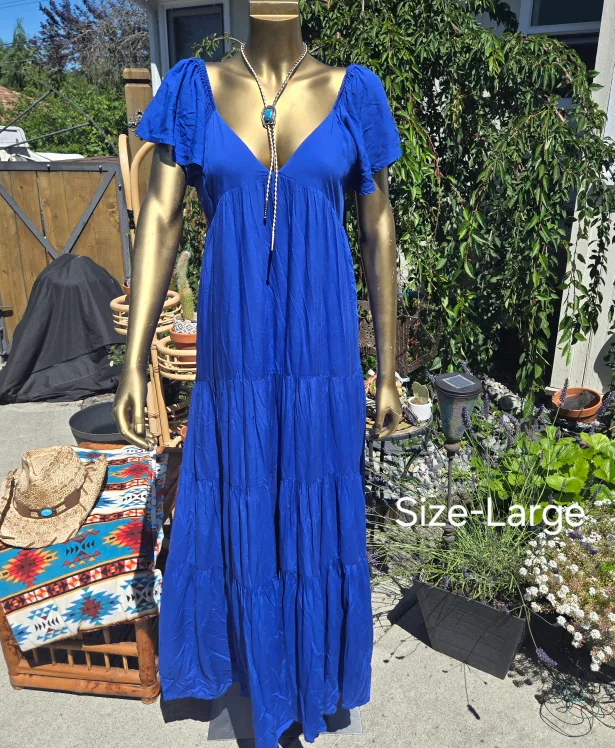 Maxi-Dress Blue Dress - Size L thumbnail