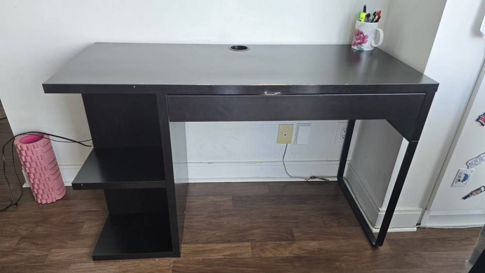 IKEA Black-Brown Desk and Shelf Unit