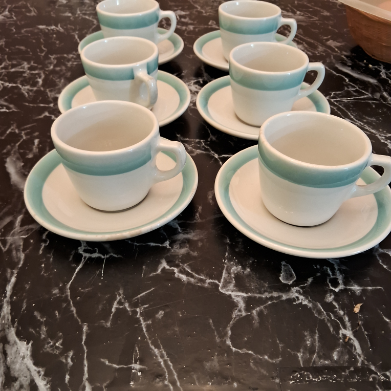 6 Cup and Saucer (pick up before friday)