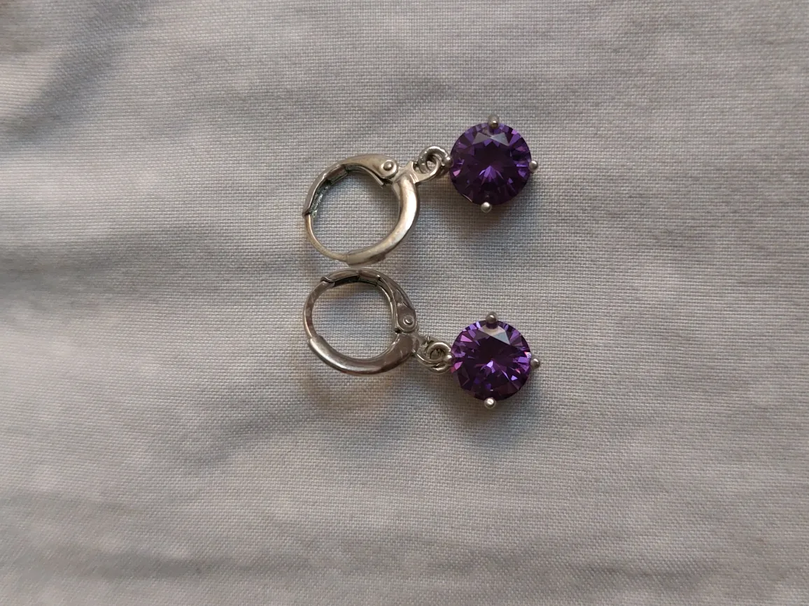Purple Stone Earrings thumbnail
