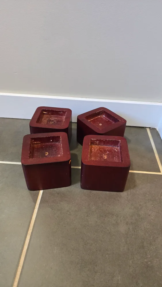 Stackable Wood Bed Lifters - Mahogany Finish image indicator(3)