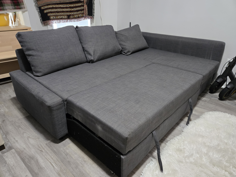 Gray Sleeper Sofa with Storage - photo 2