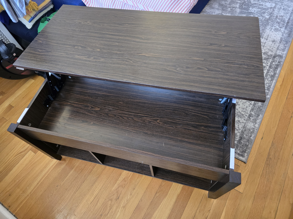 Lift Top Coffee Table - Dark Brown - photo 4