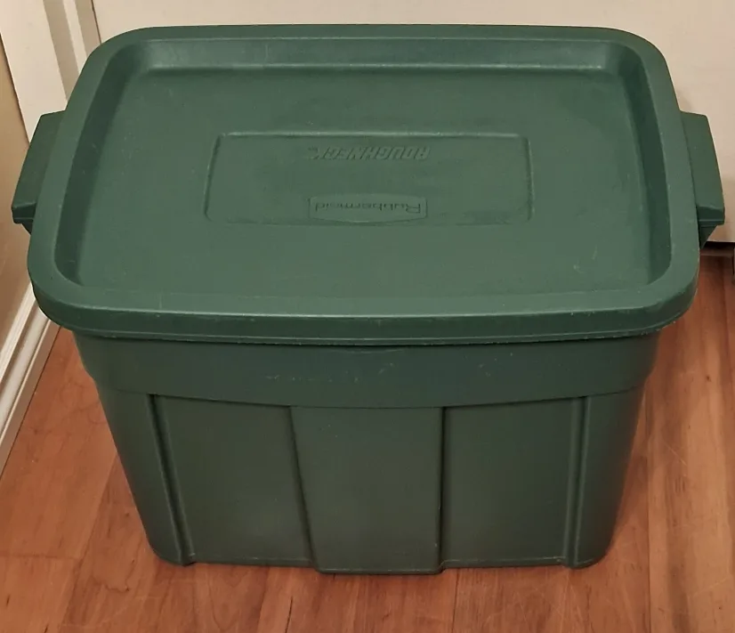 Green Rubbermaid Storage Bin thumbnail