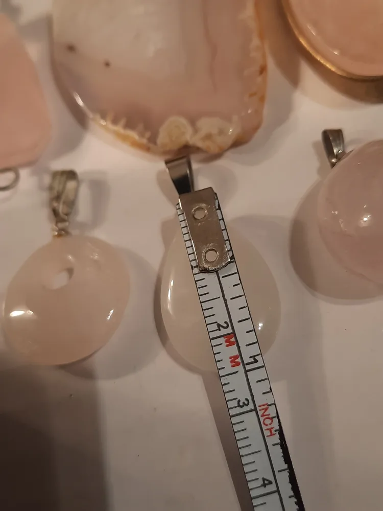 Rose Quartz & Agate Pendants, Various Sizes image indicator(6)