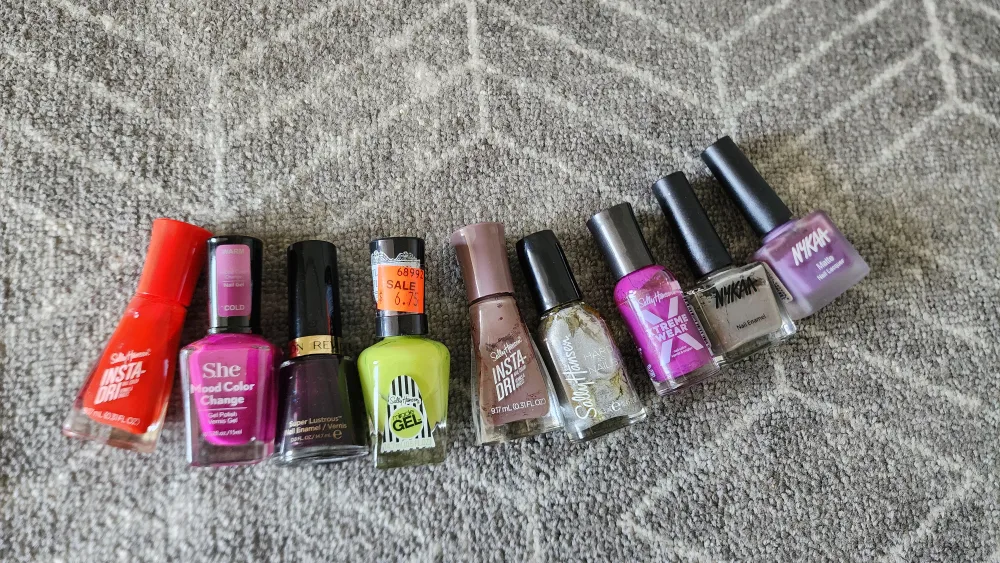Assorted Nail Polish - Sally Hansen, Revlon,Nykaa thumbnail