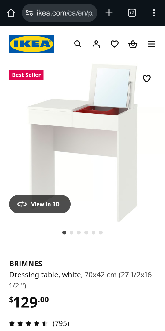 [LIKE NEW] IKEA Brimnes Dressing Table & Chair - photo 3