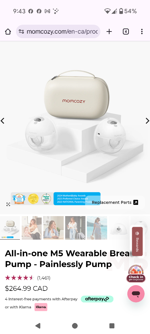Momcozy M5 Wearable Breast Pump New!