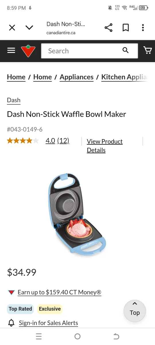 Dash Non-Stick Waffle Bowl Maker - New thumbnail