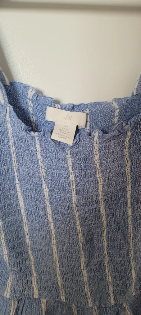 H&M Blue Striped Jumpsuit - Size 4 image indicator(2)